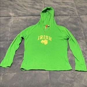 Green Irish Hoodie with Shamrock